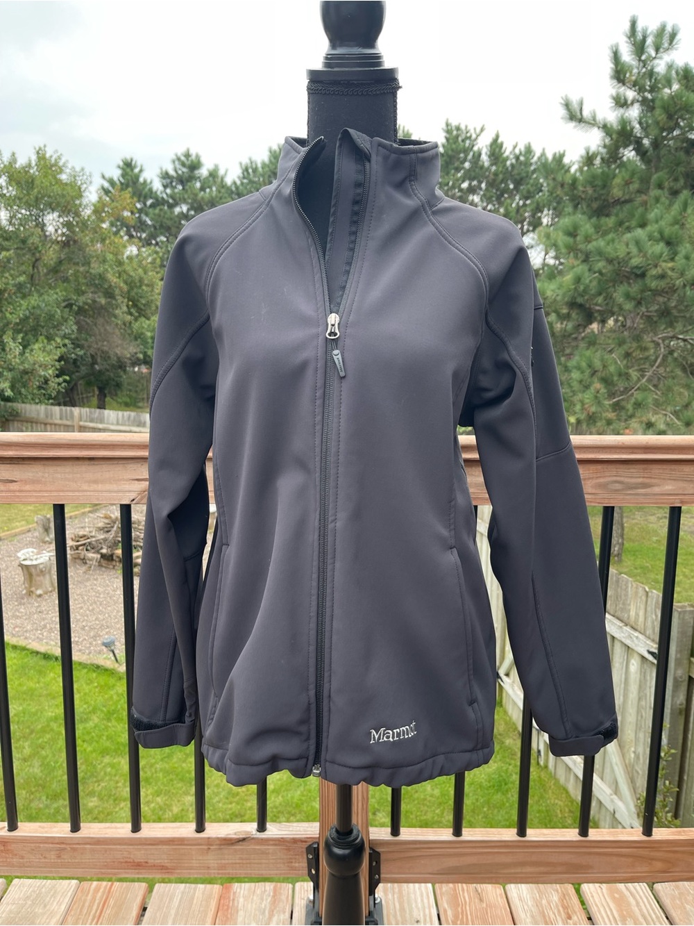 Marmot Gravity Soft Shell Jacket Womens Large Black Full Zip Long Sleeve Zip